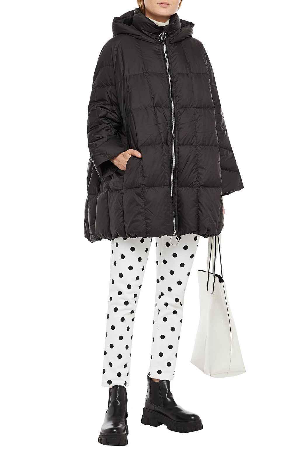 IENKI IENKI Cropped Pyramide quilted shell hooded down coat