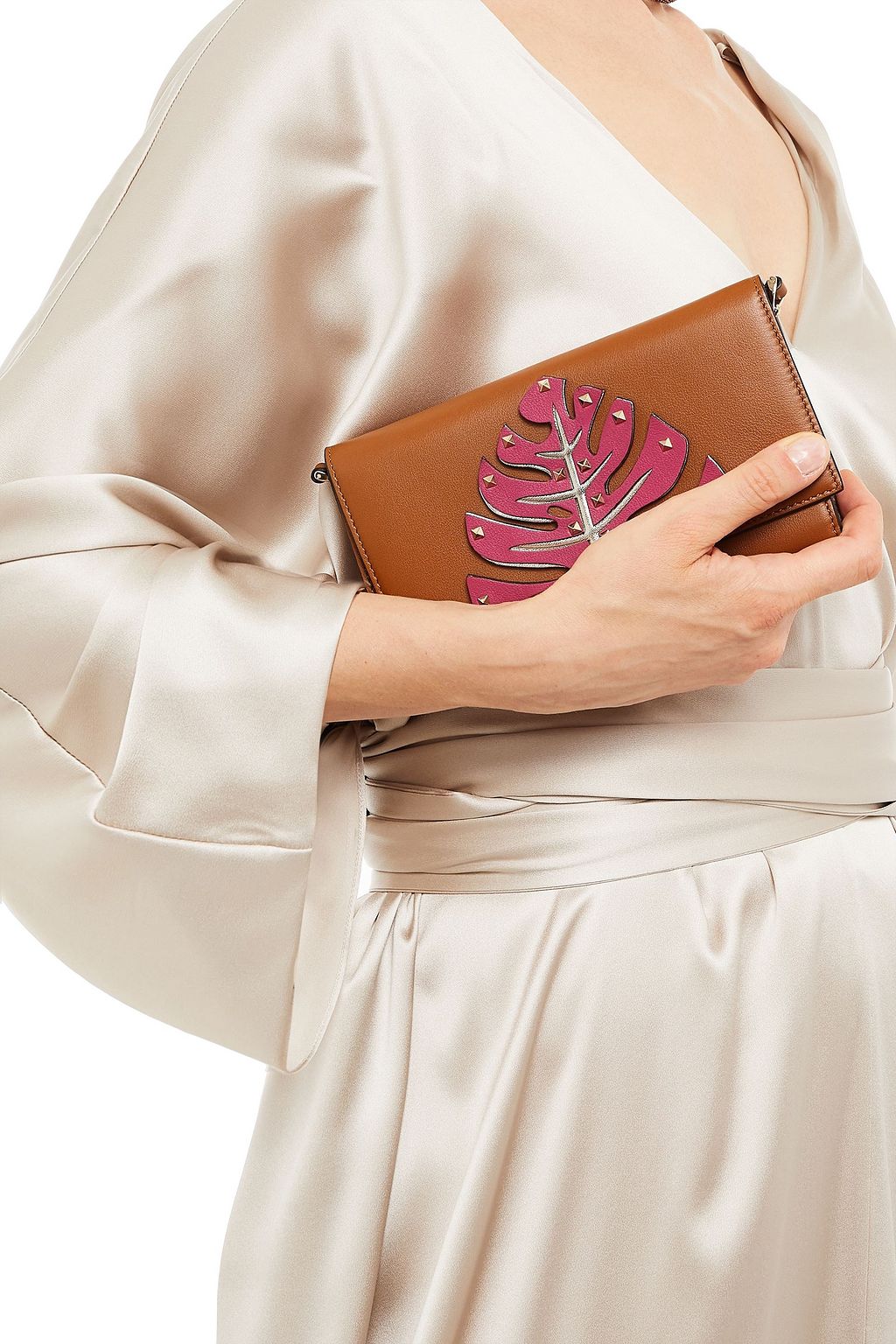 VALENTINO GARAVANI Embellished leather clutch
