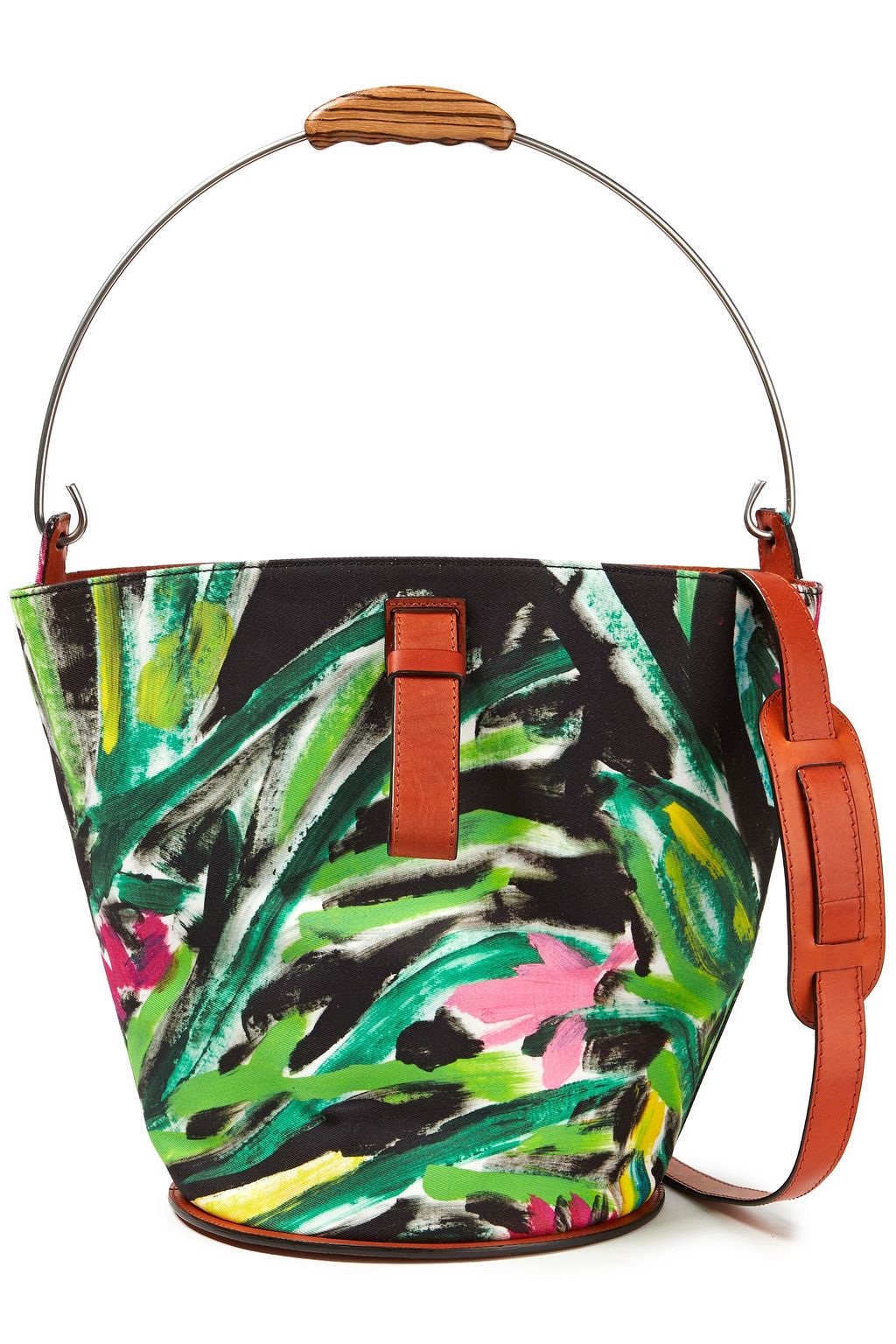 MARNI Printed cotton-gabardine bucket bag