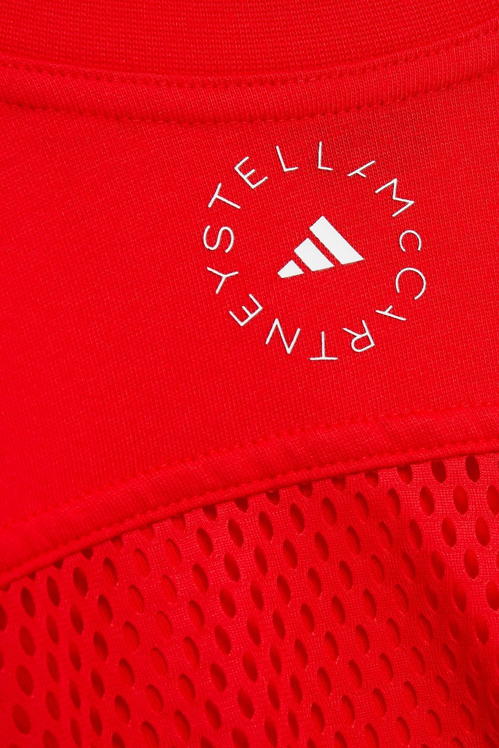 ADIDAS BY STELLA MCCARTNEY Paneled organic cotton-mesh and jersey top