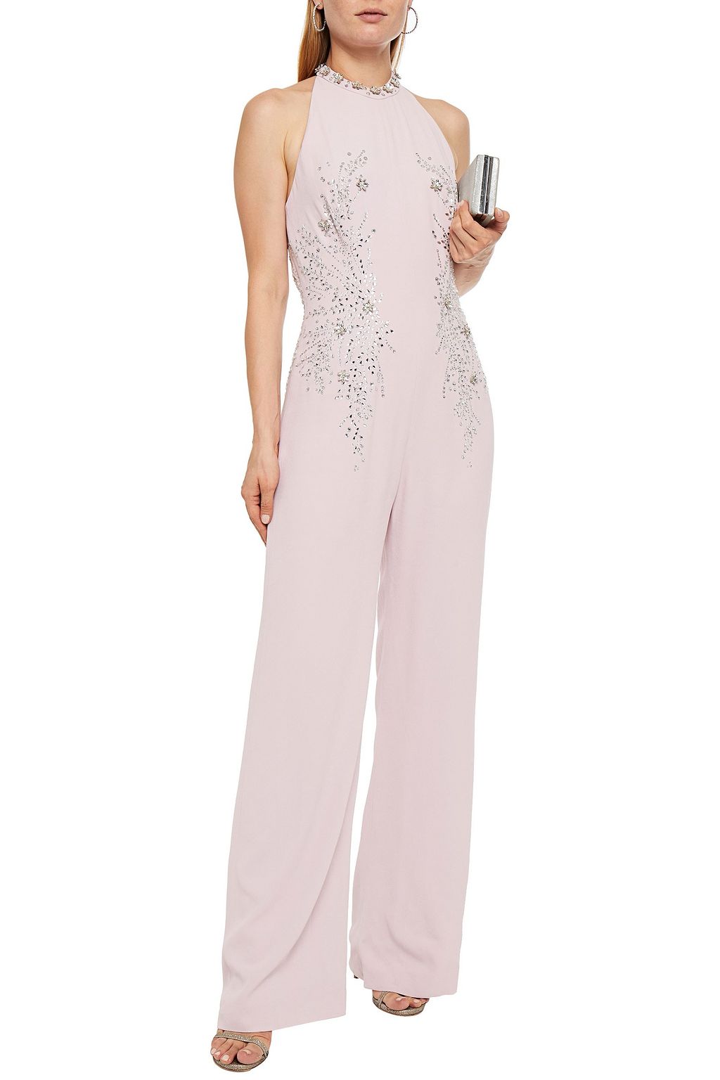 JENNY PACKHAM Crystal-embellished crepe jumpsuit