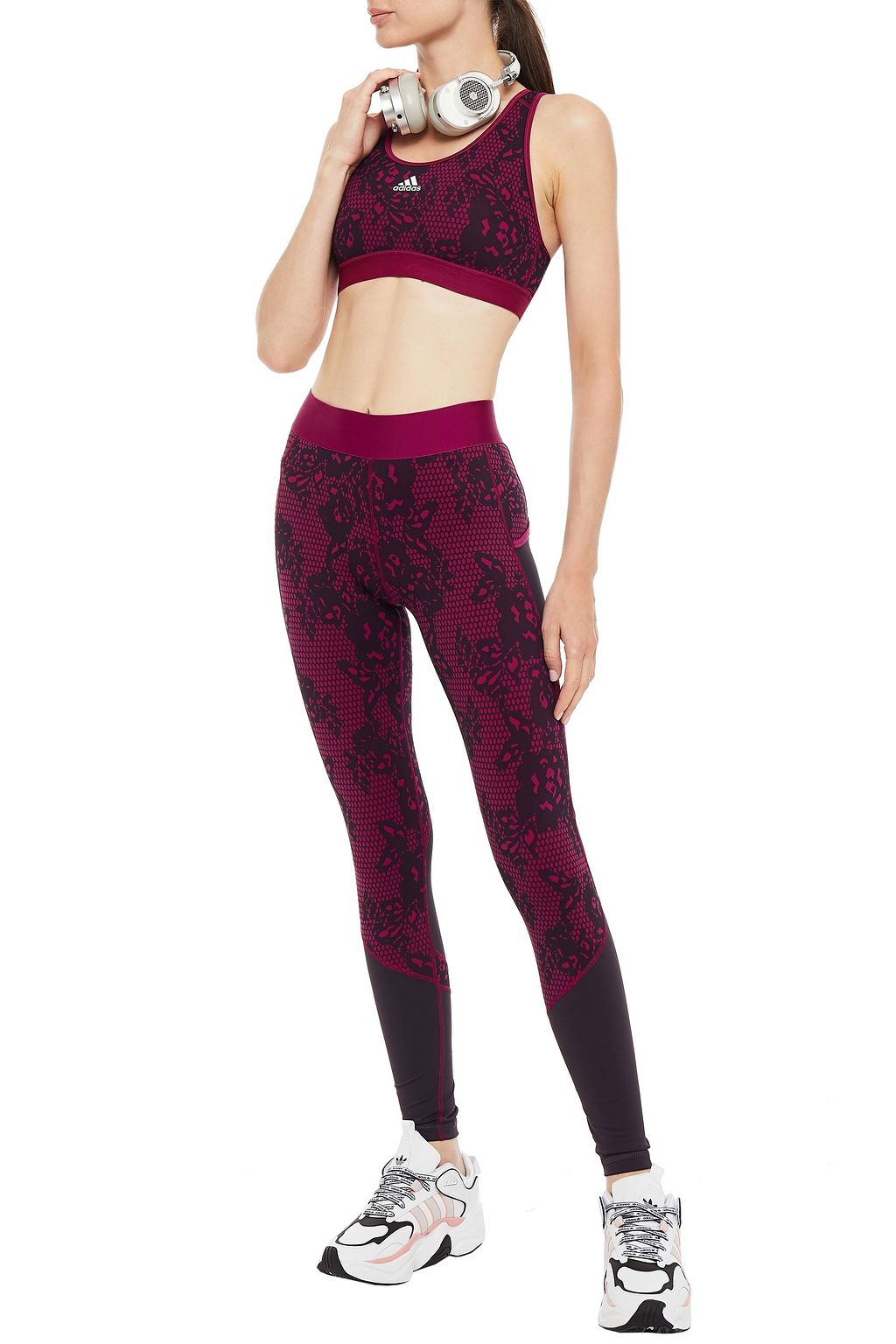 ADIDAS BY STELLA MCCARTNEY Cutout printed stretch sports bra