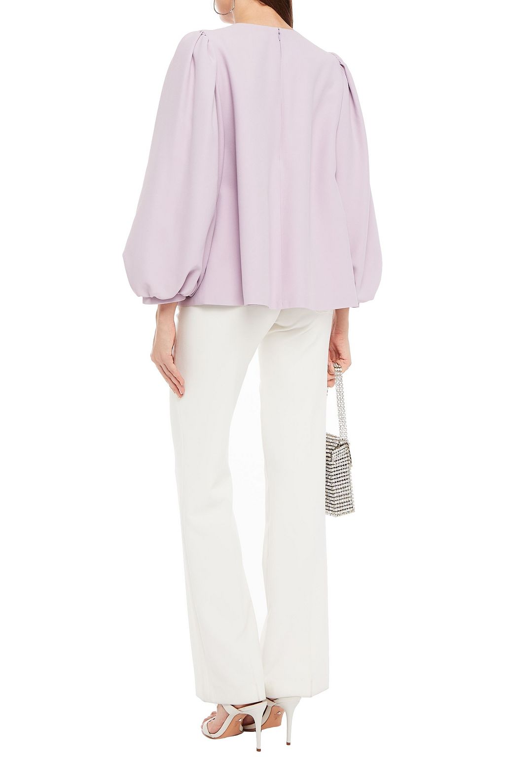 ANDREW GN Embellished crepe peplum top