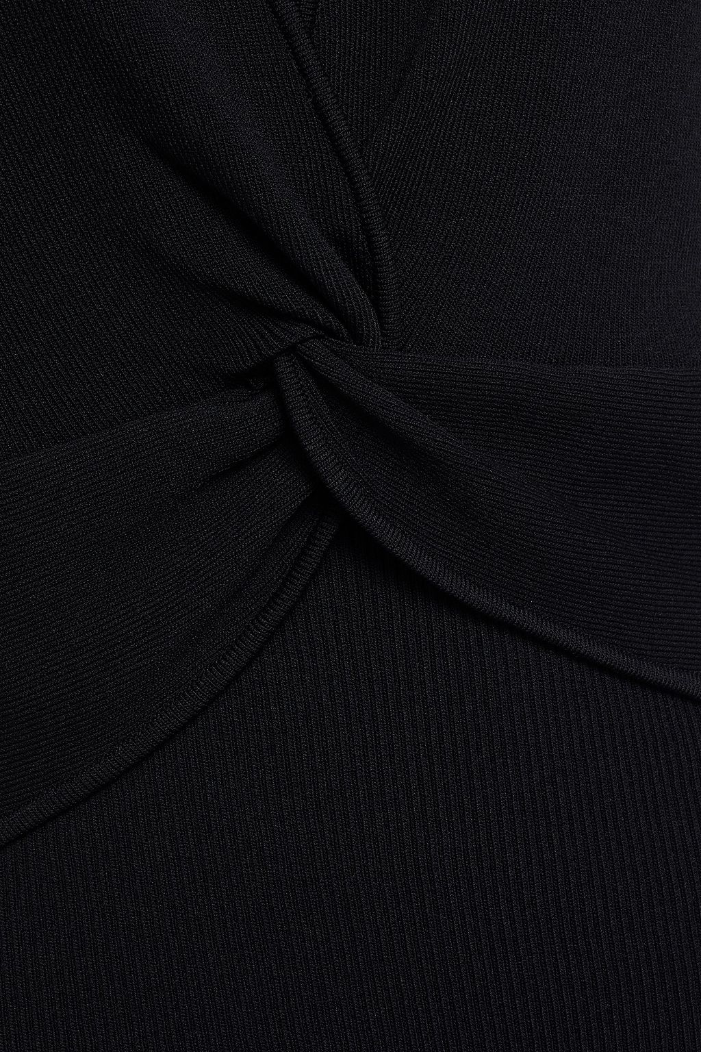 SANDRO Twist-front ribbed jersey top