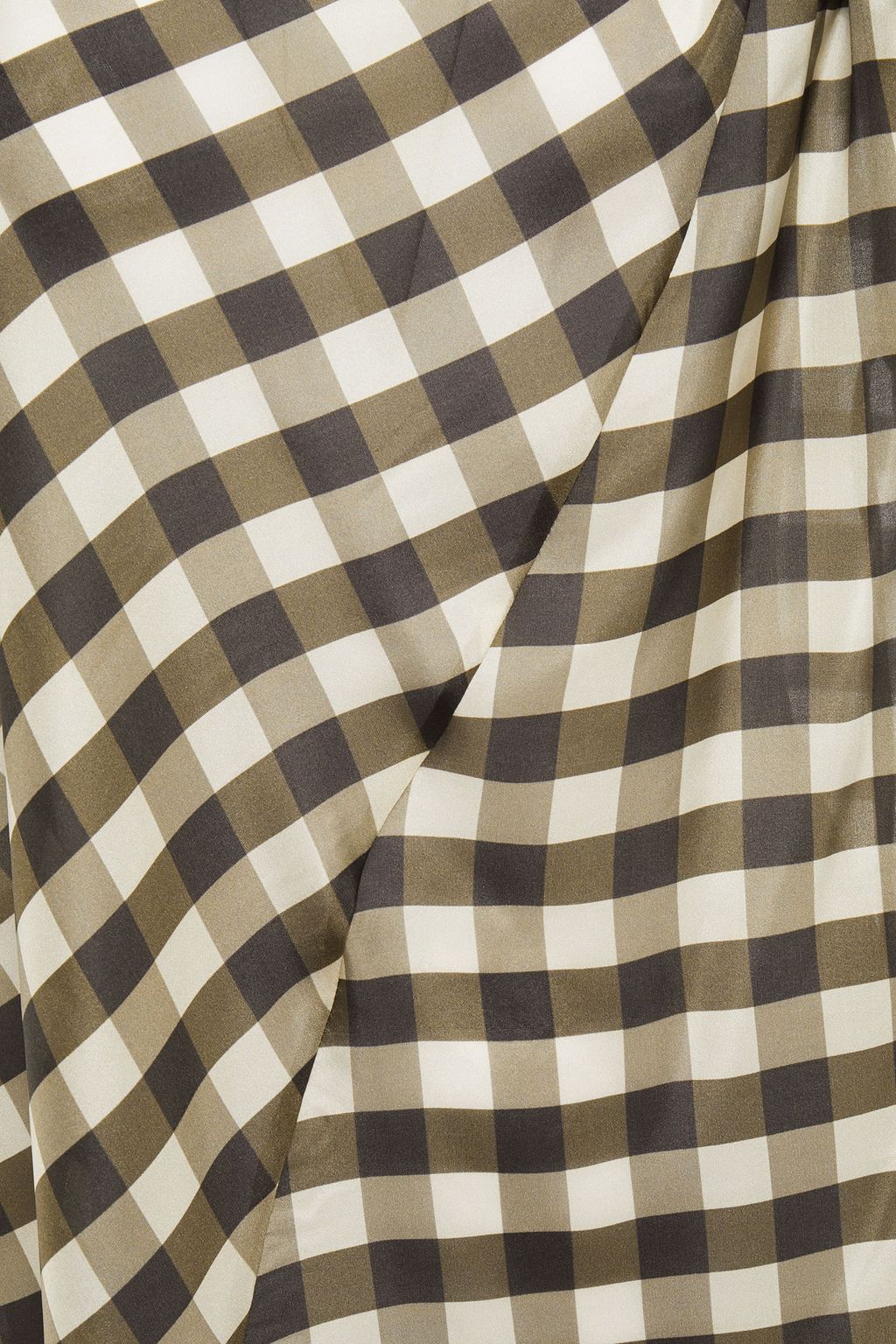 BRUNELLO CUCINELLI Twisted checked silk crepe de chine top
