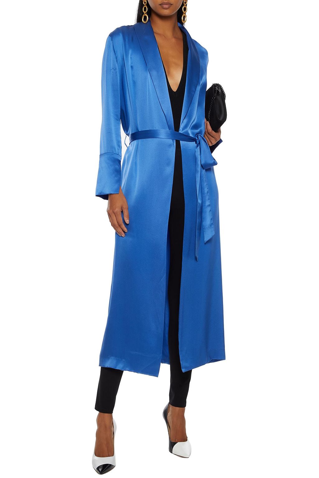 MICHELLE MASON Belted silk-satin robe