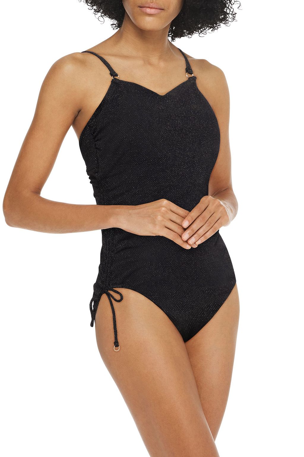 SEAFOLLY Ruched metallic swimsuit