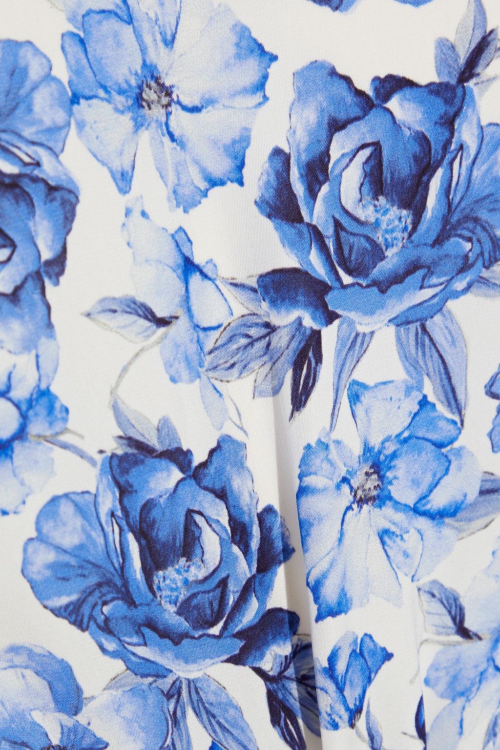 ALICE + OLIVIA Kane cropped knotted floral-print crepe de chine top
