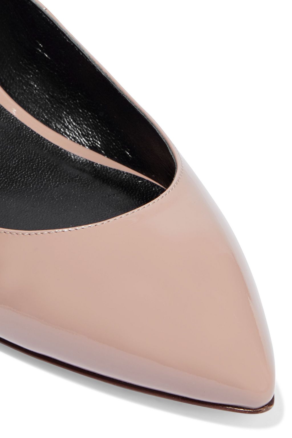 VALENTINO GARAVANI Chain-embellished patent-leather point-toe flats
