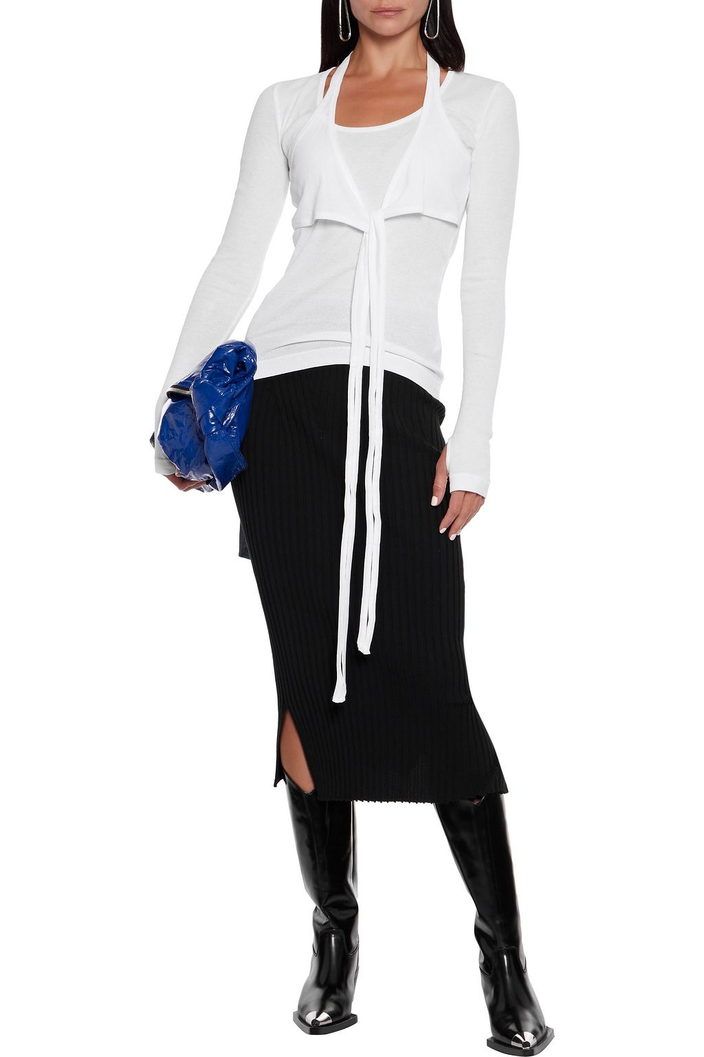 HELMUT LANG Ribbed cotton-jersey top