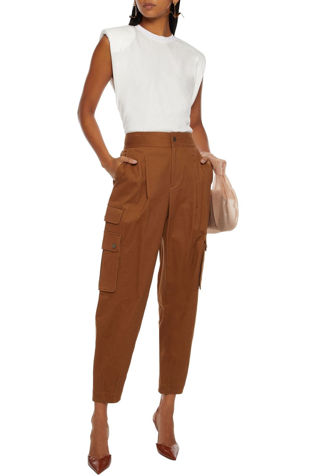 ALICE + OLIVIA Clarkson cropped cotton-blend tapered pants