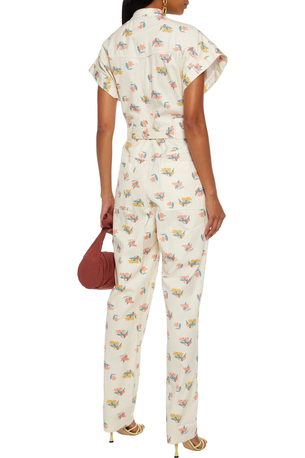 REBECCA VALLANCE Hadi belted floral-print cotton-twill jumpsuit
