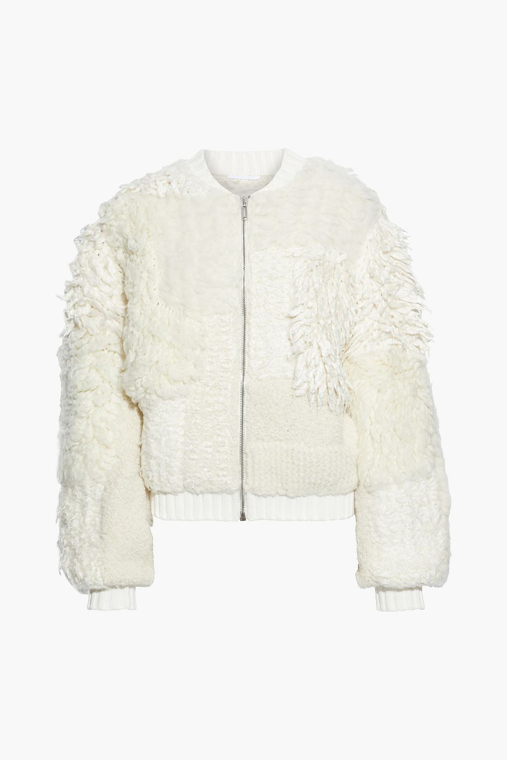 HELMUT LANG Paneled bouclé-knit bomber jacket | THE OUTNET