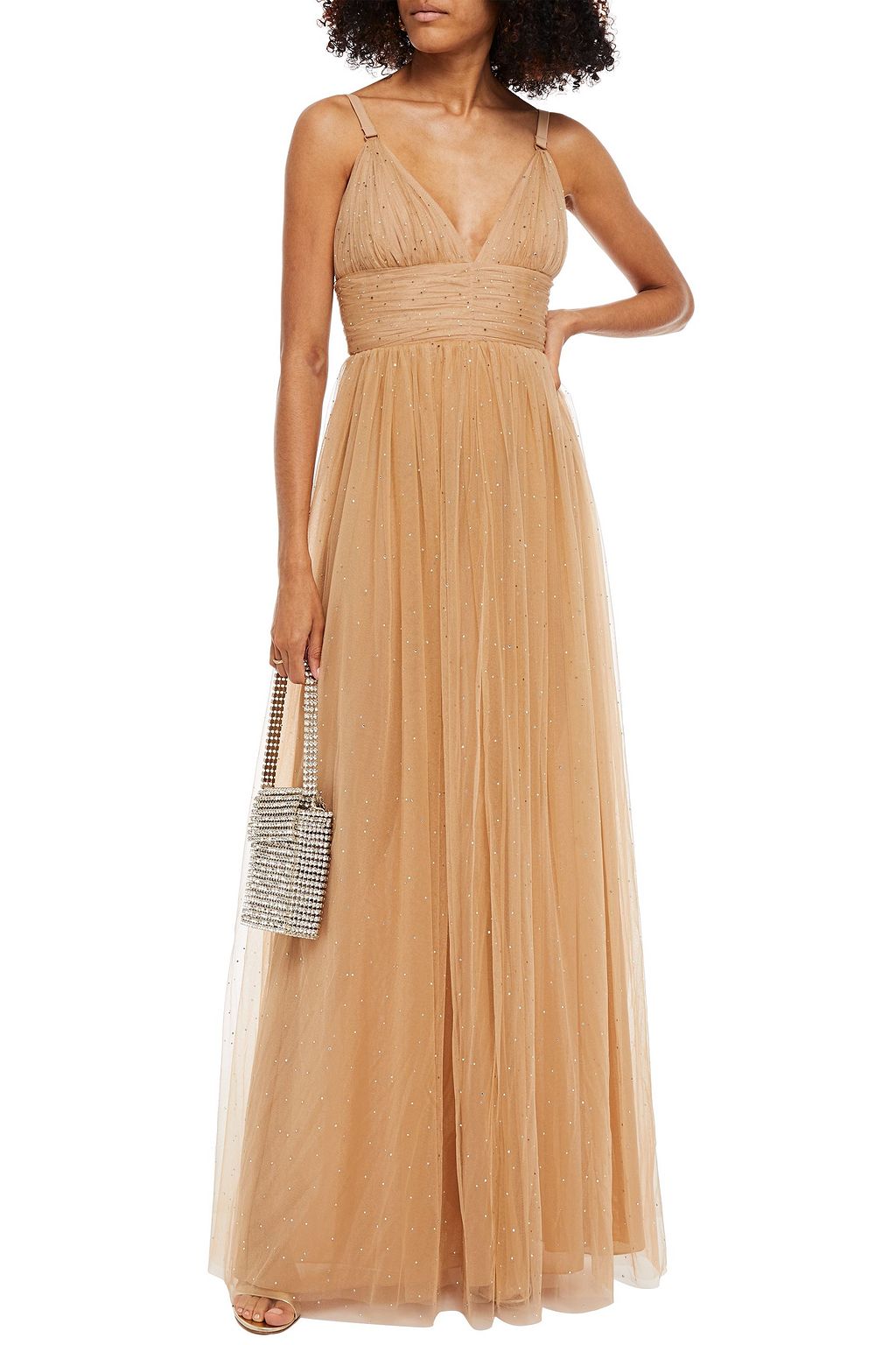MARIA LUCIA HOHAN Fabiana gathered crystal-embellished tulle gown
