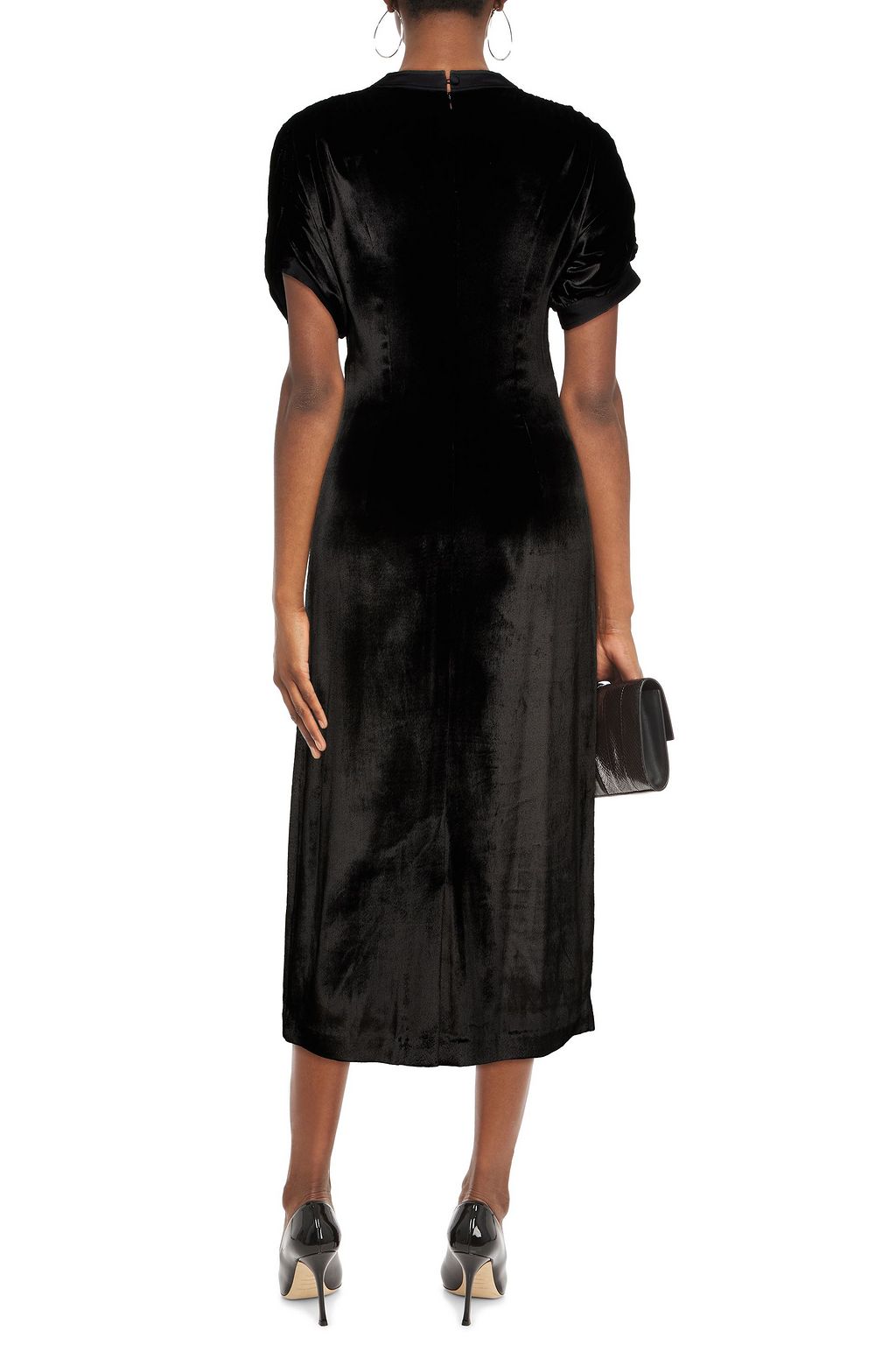 PAUL SMITH Ruched velvet midi dress
