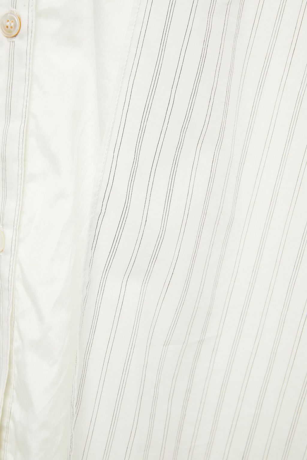 CLU Satin-paneled pinstriped cotton-blend poplin shirt