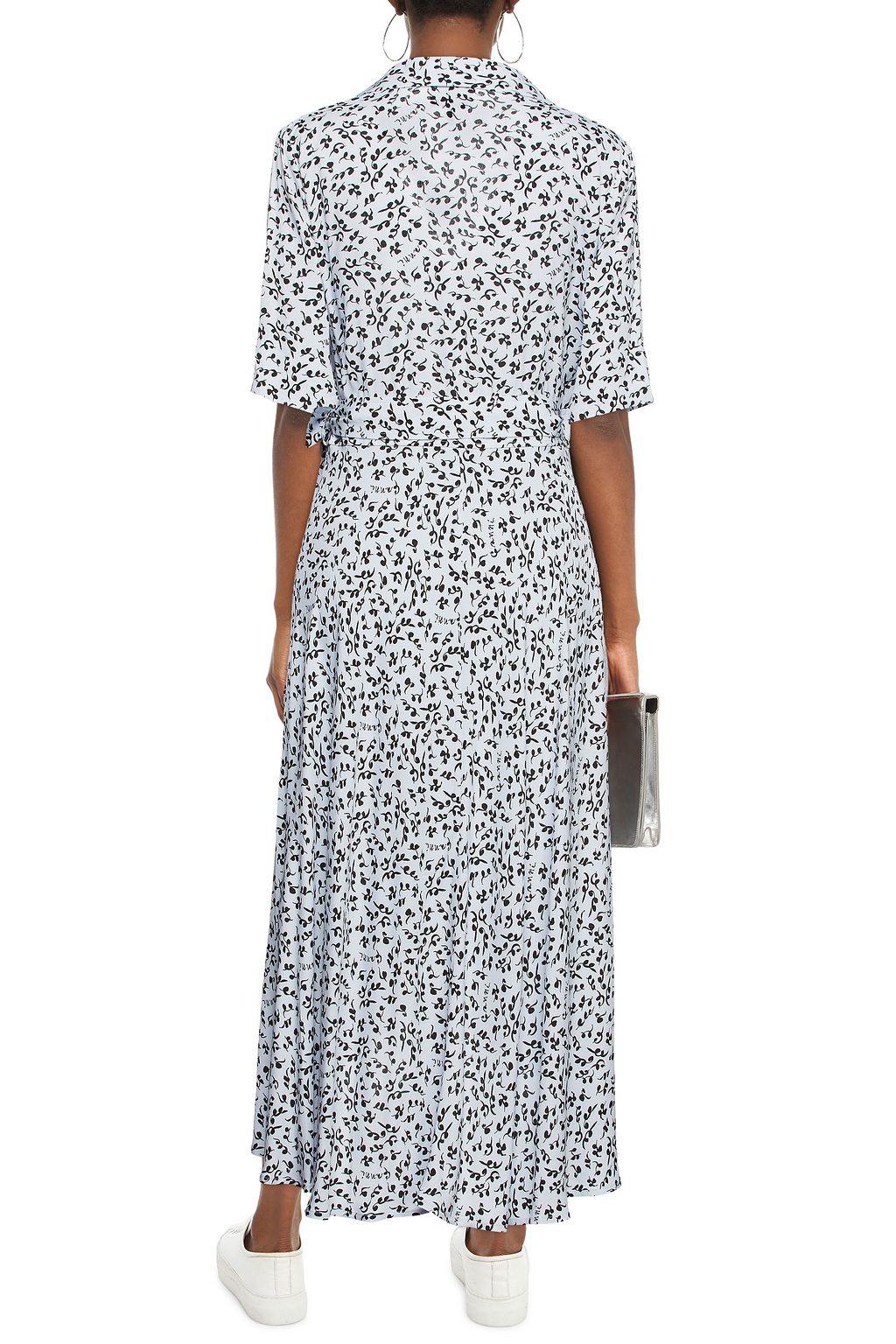 GANNI Checked midi wrap dress