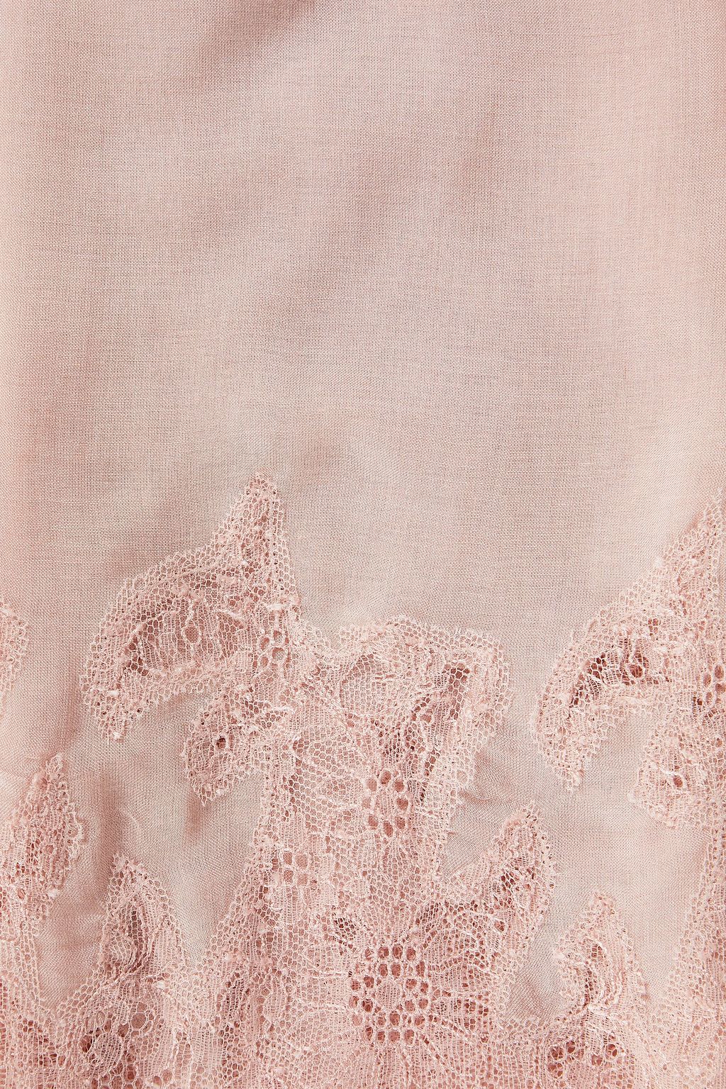 VALENTINO GARAVANI Lace-trimmed modal and cashmere-blend scarf