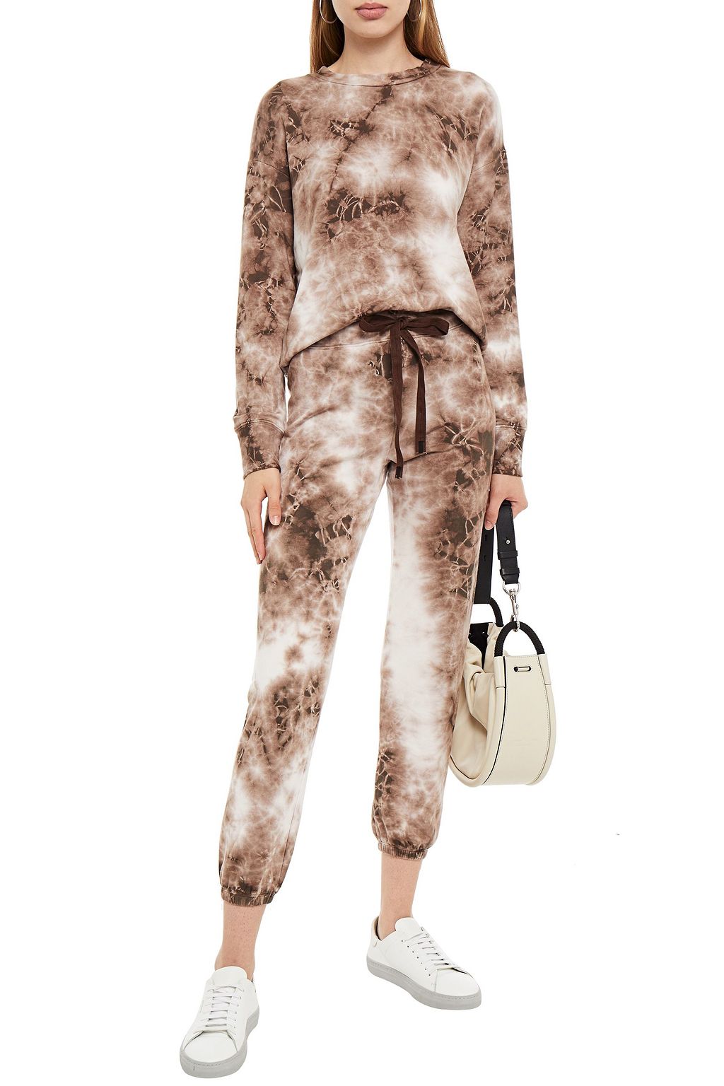 STATESIDE Tie-dyed Micro Modal-blend fleece sweatshirt