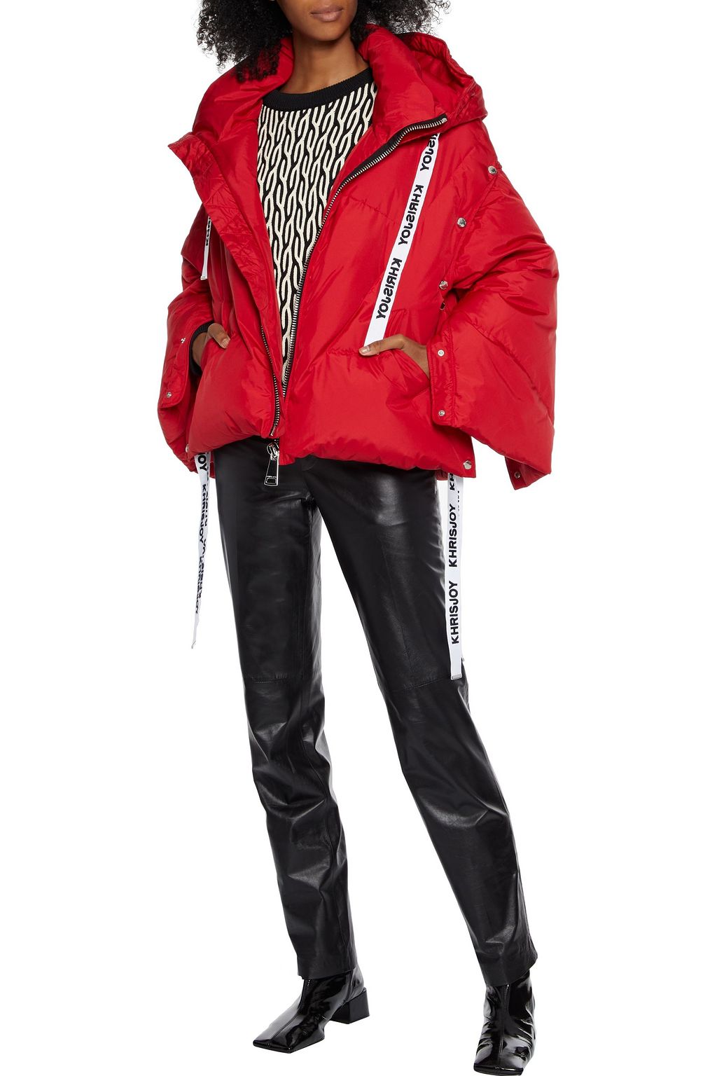 KHRISJOY Snap-detailed quilted shell hooded down jacket