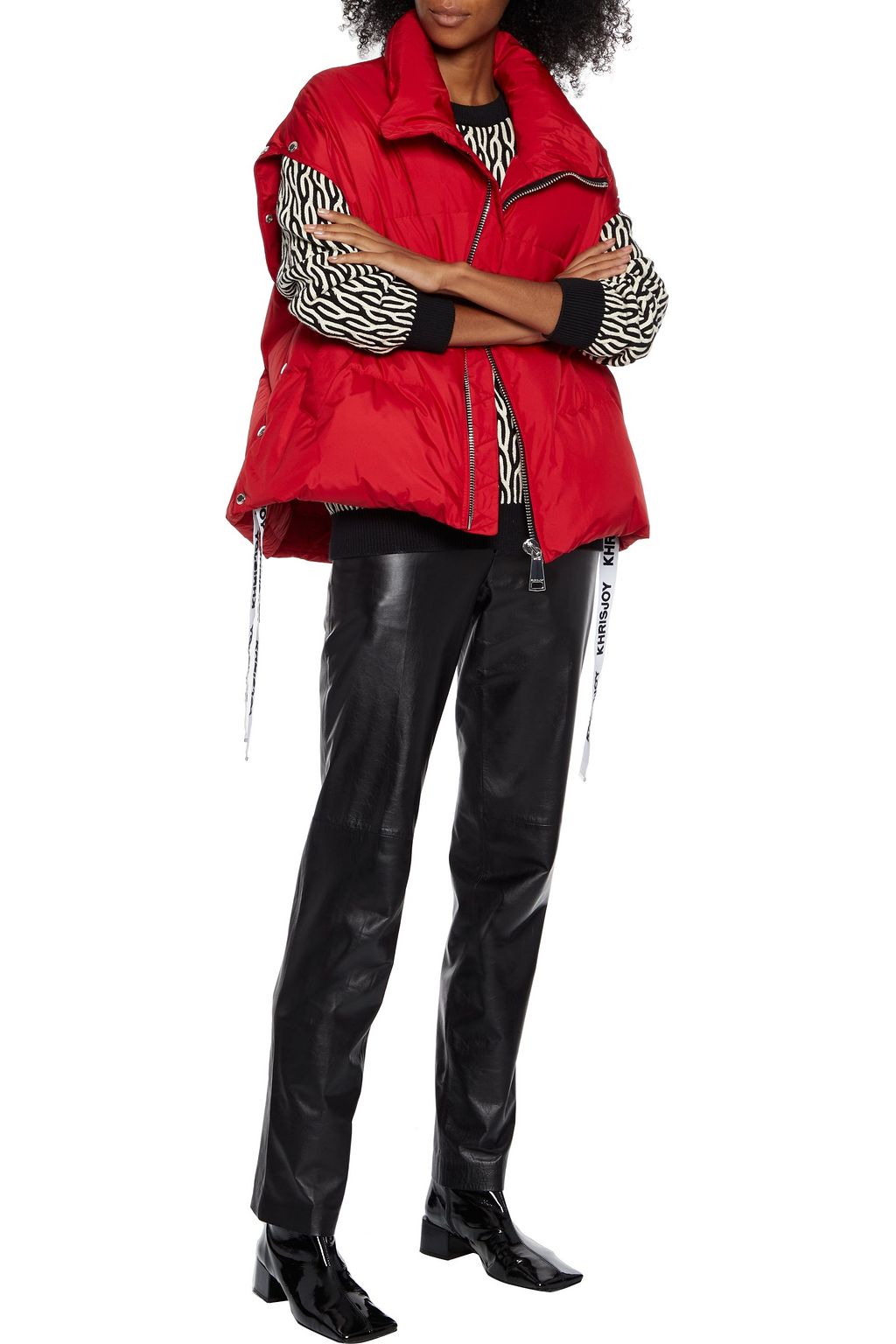 KHRISJOY Snap-detailed quilted shell hooded down jacket