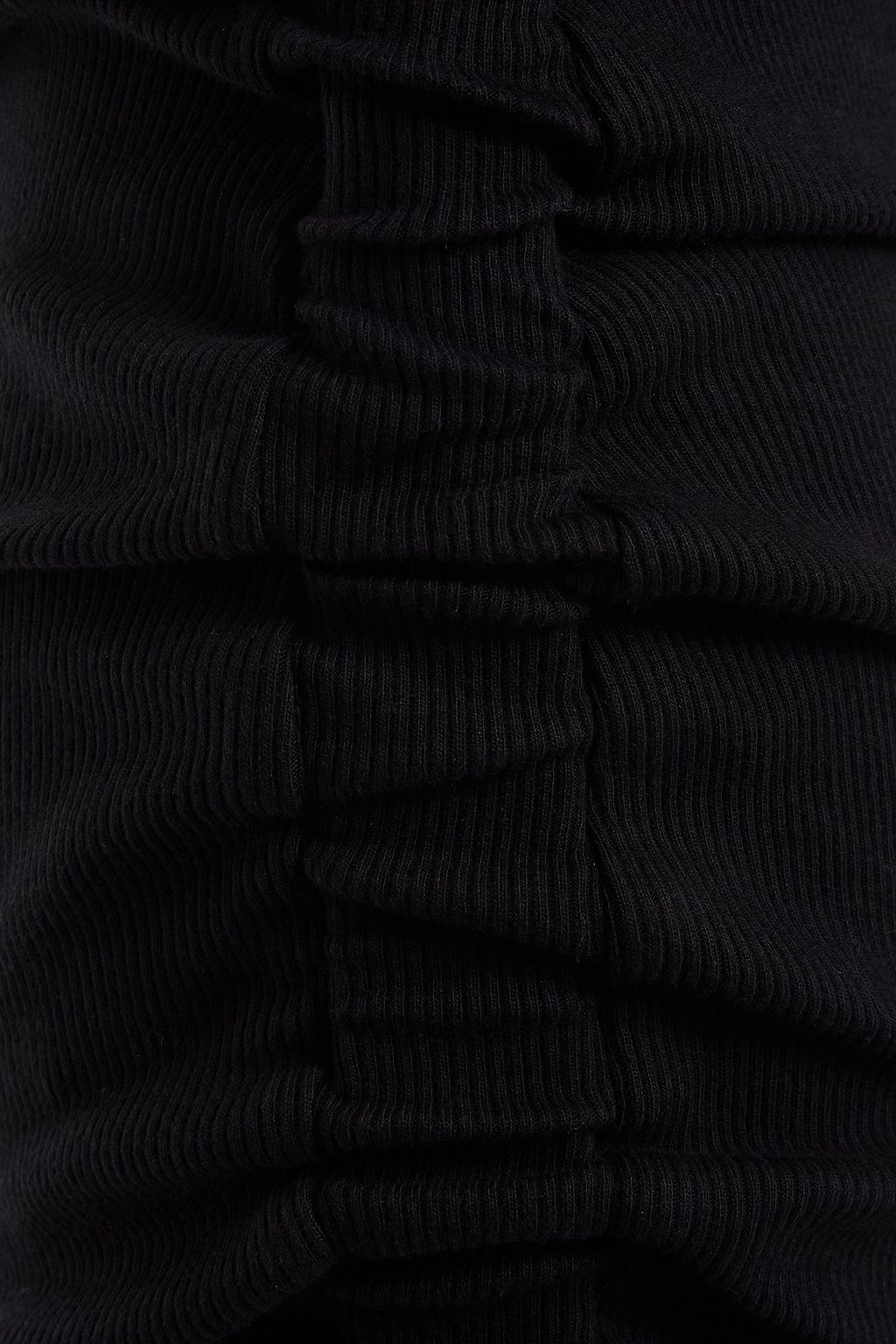 CINQ À SEPT Ruched ribbed cotton-blend jersey mini dress
