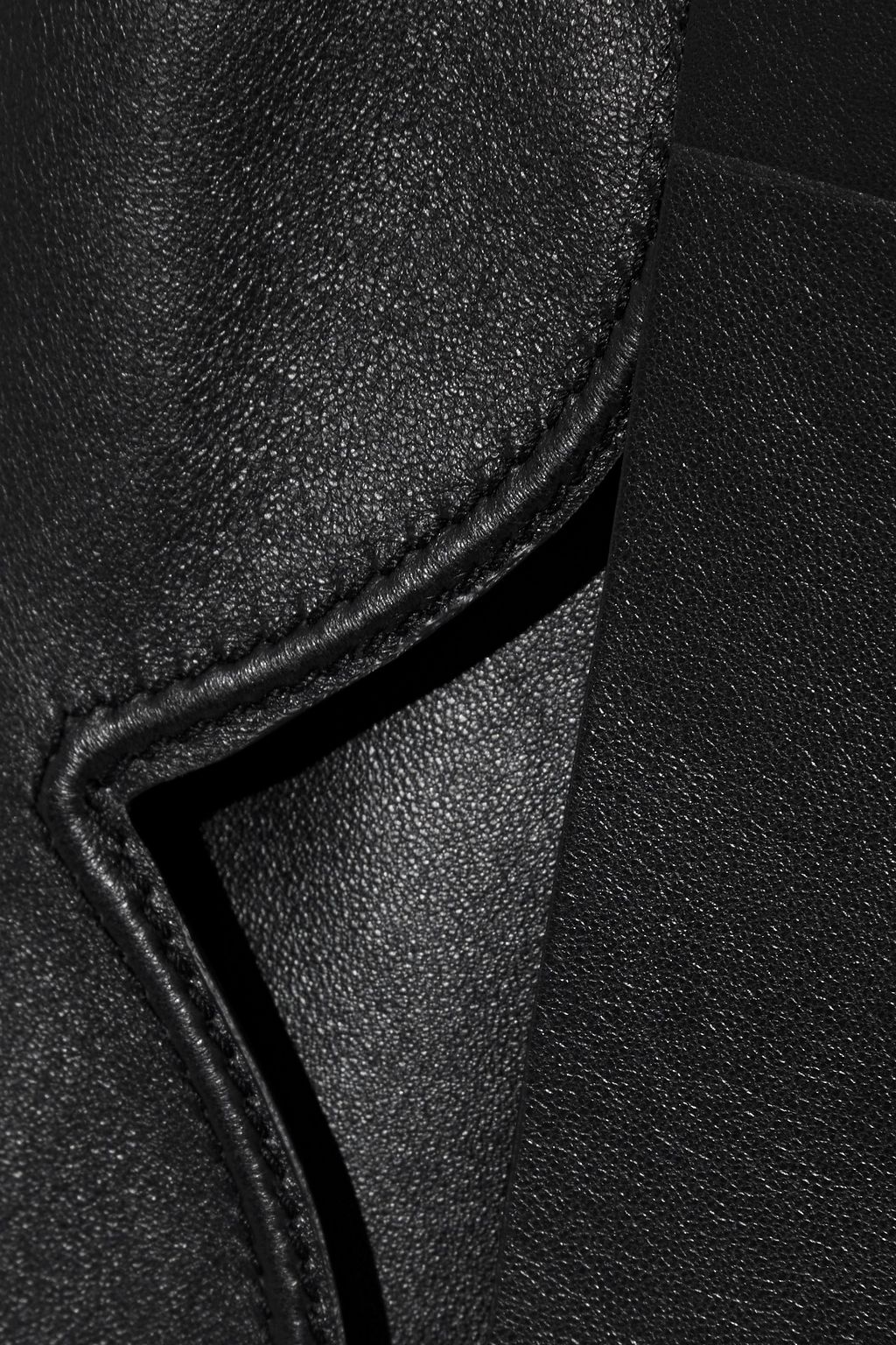 VALENTINO GARAVANI Scalloped leather maxi wrap skirt