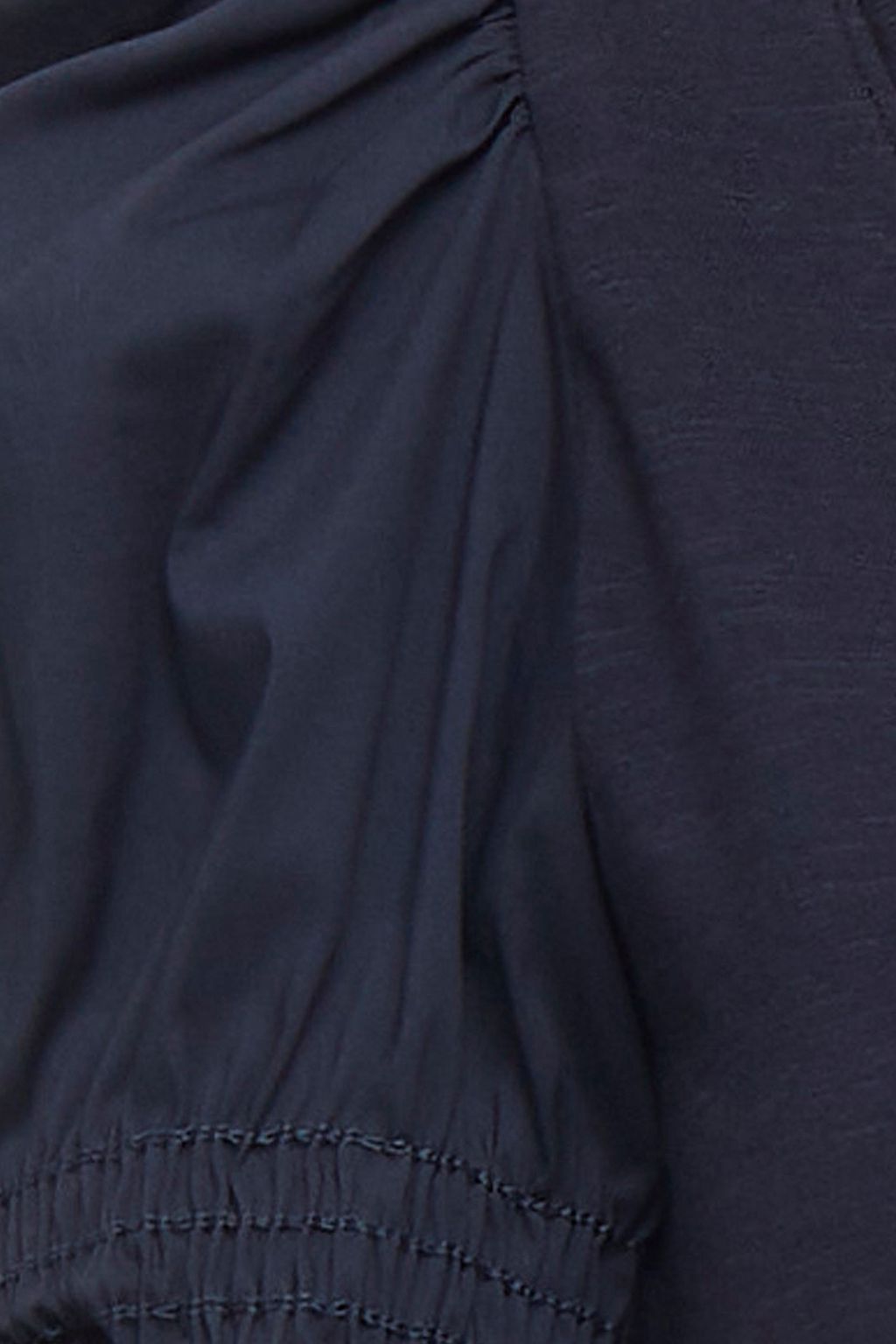CINQ À SEPT Shirred poplin-paneled slub cotton-jersey top
