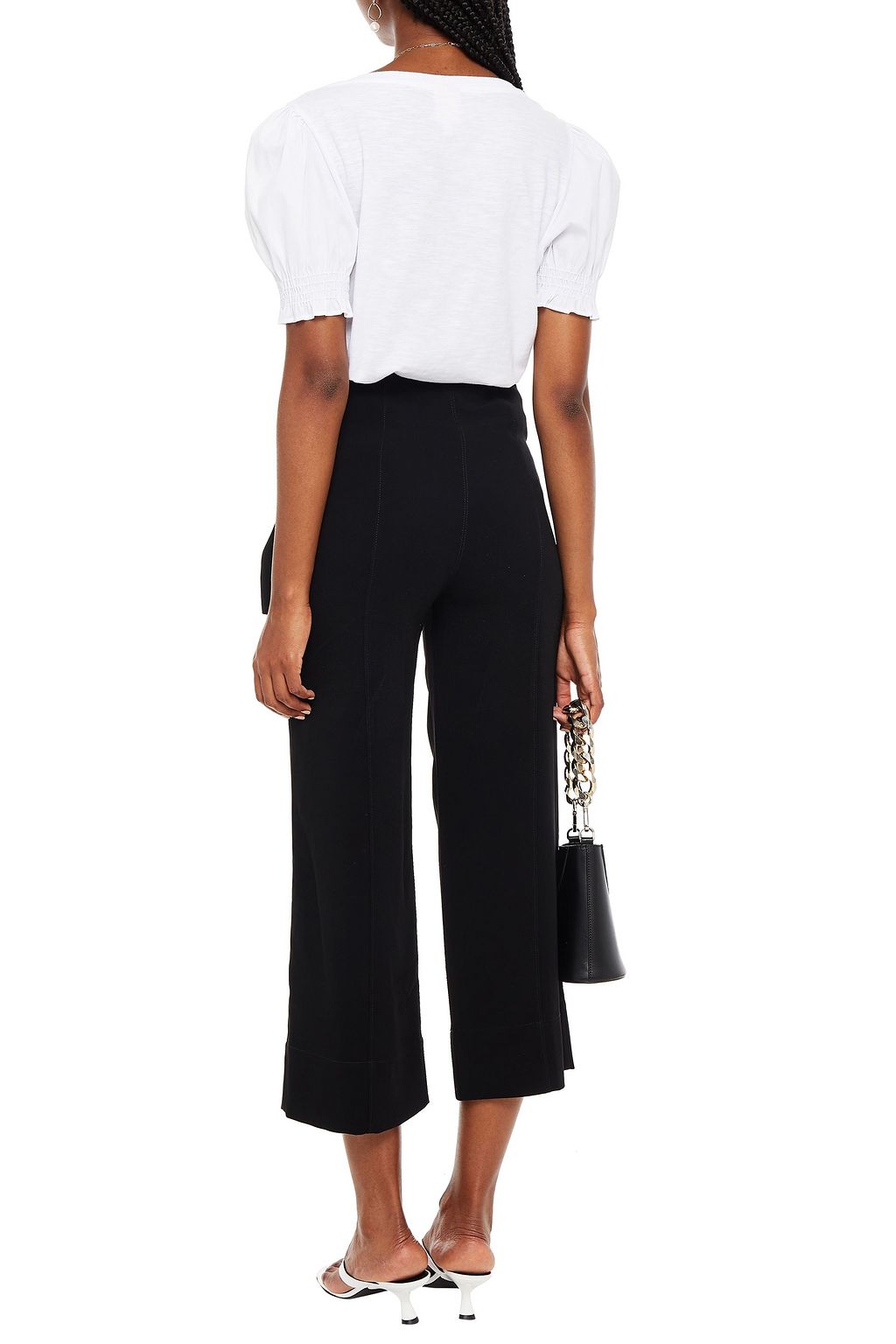 CINQ À SEPT Diana cropped crepe wide-leg pants