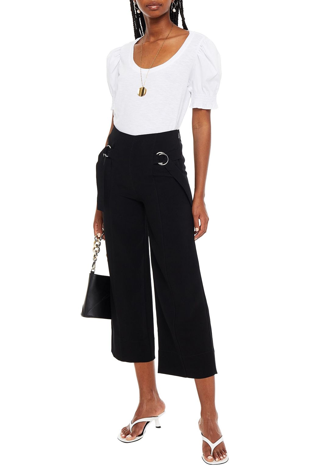 CINQ À SEPT Diana cropped crepe wide-leg pants