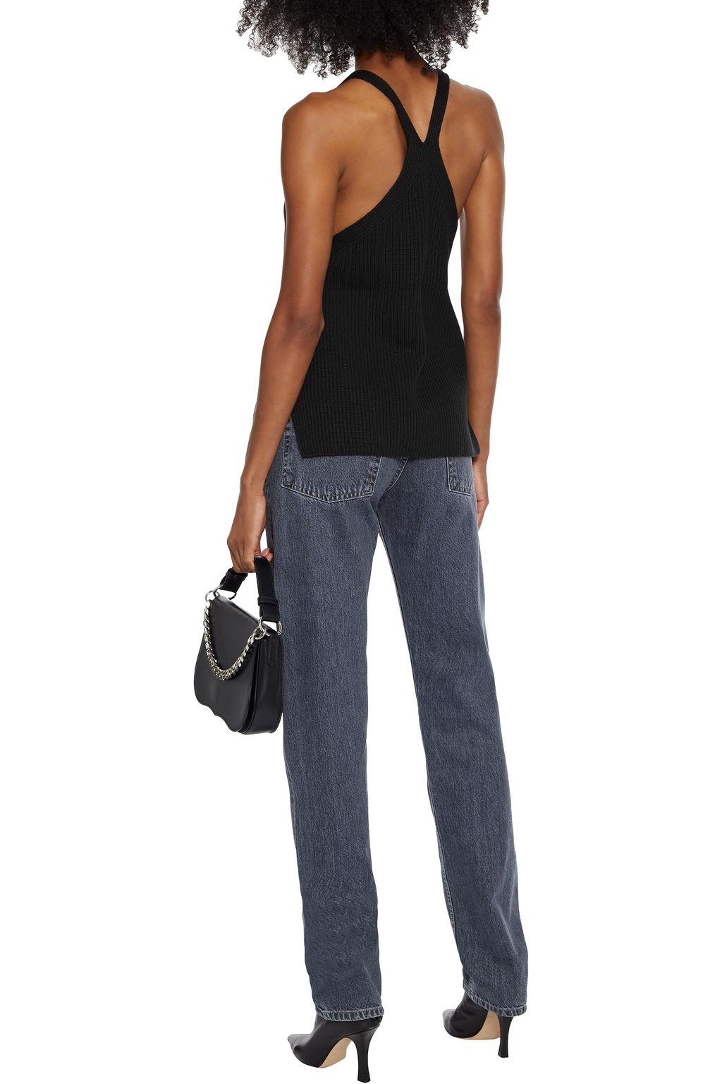 HELMUT LANG Ribbed cotton tank