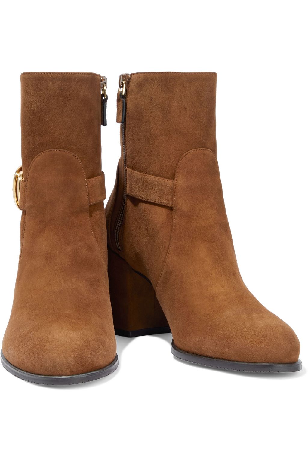 STUART WEITZMAN Benedicta buckled suede ankle boots