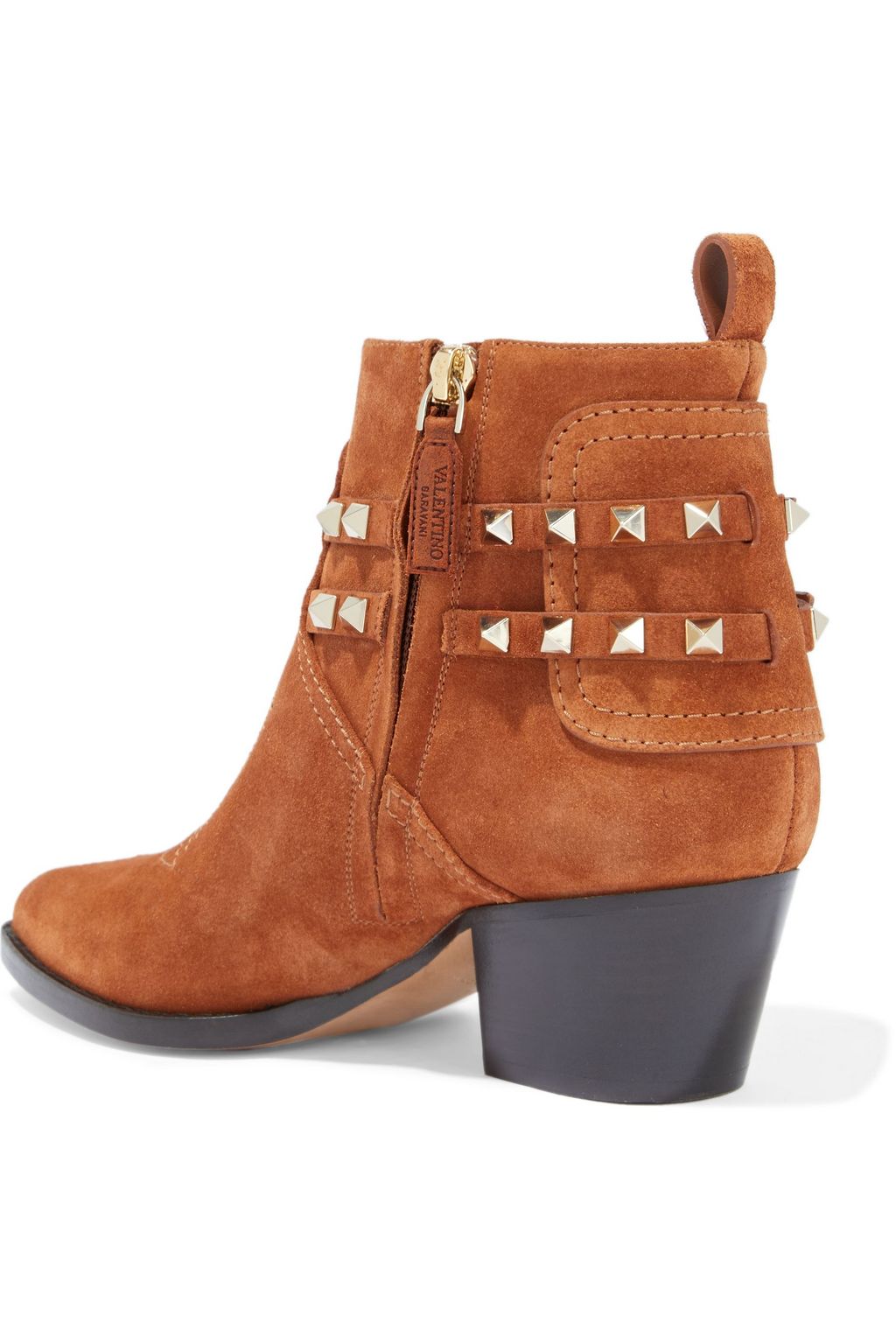VALENTINO GARAVANI Rockstud buckled suede ankle boots