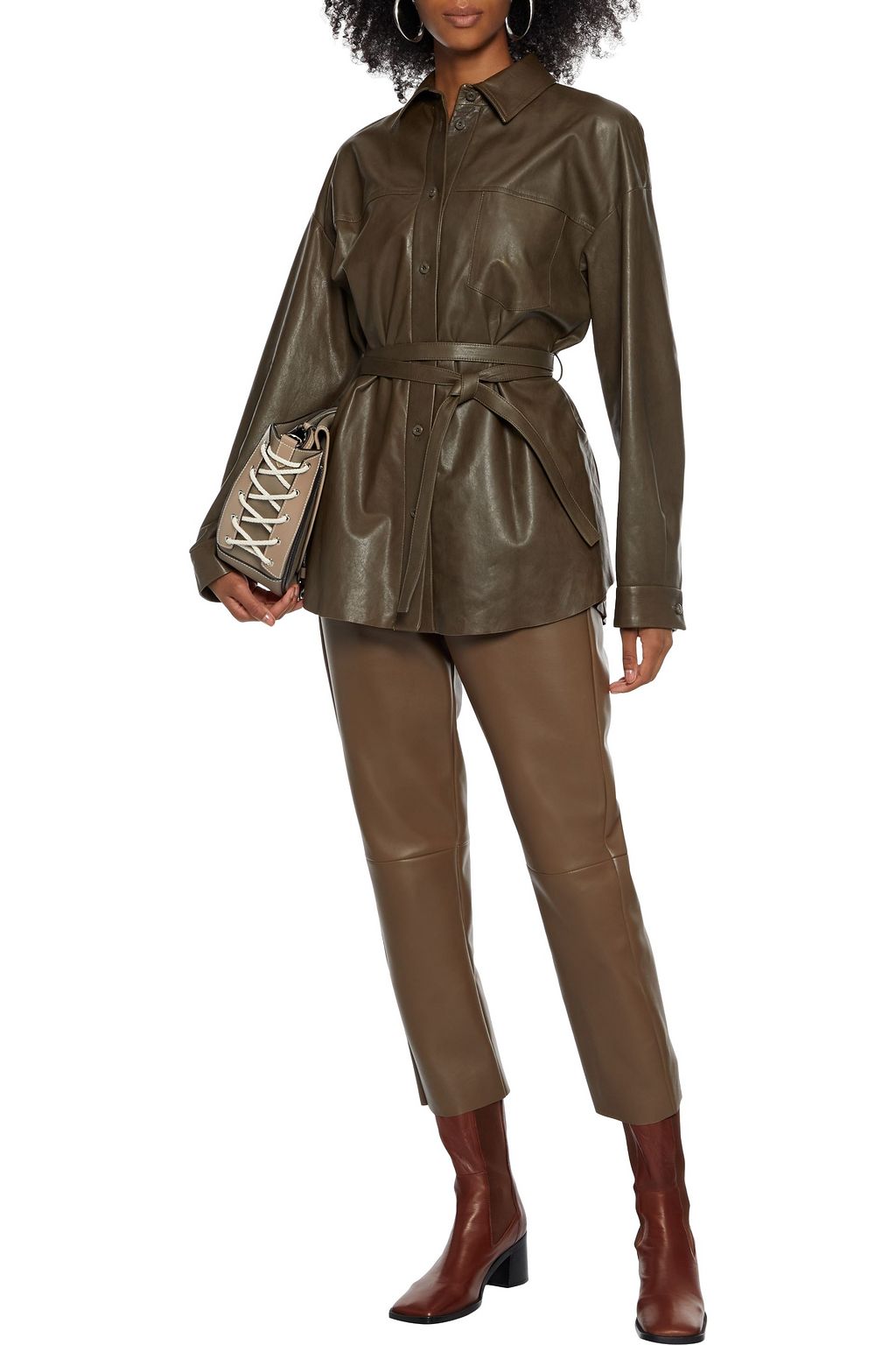 DROME Belted leather jacket