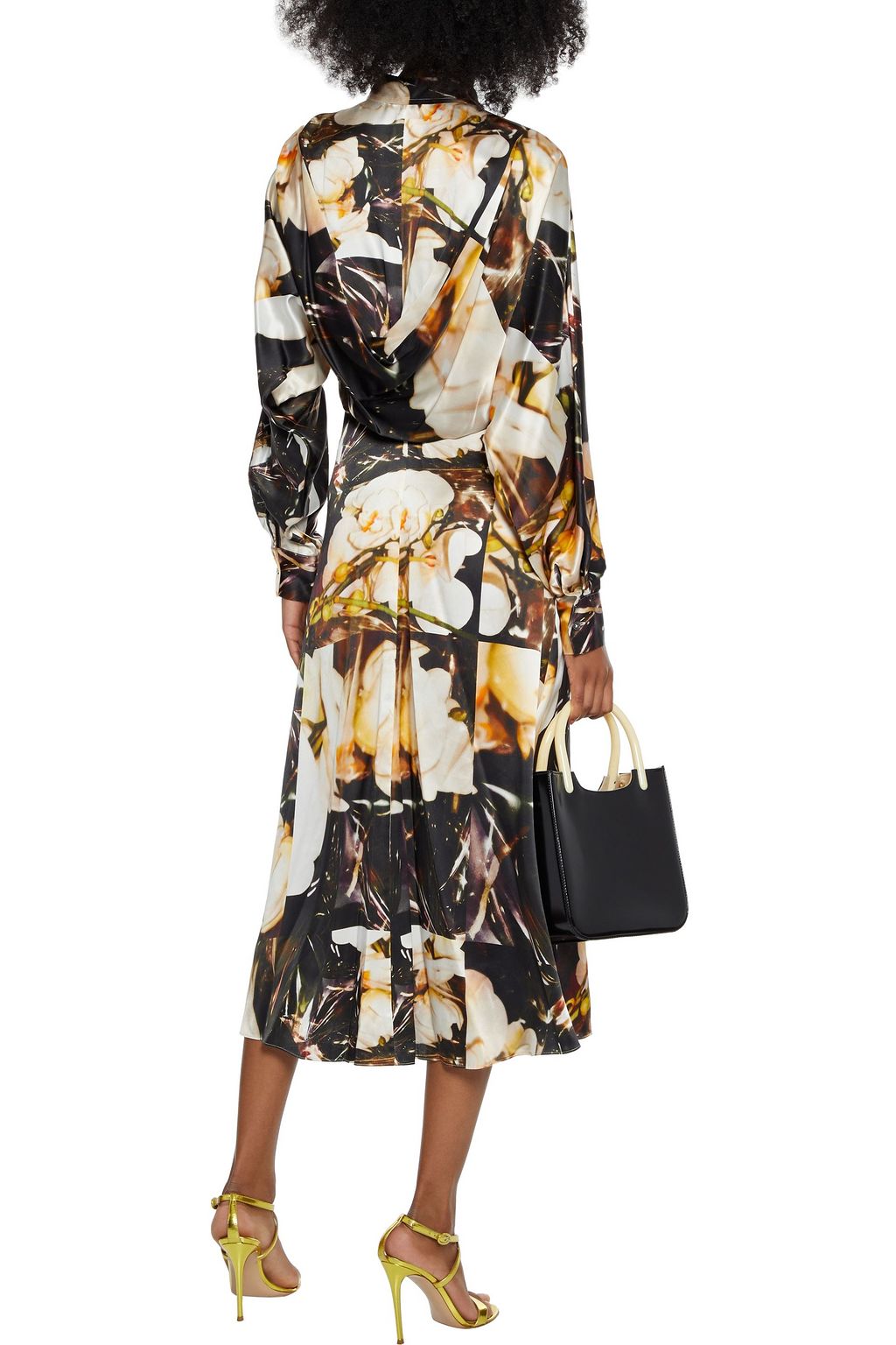 PAUL SMITH Draped printed silk-satin midi dress