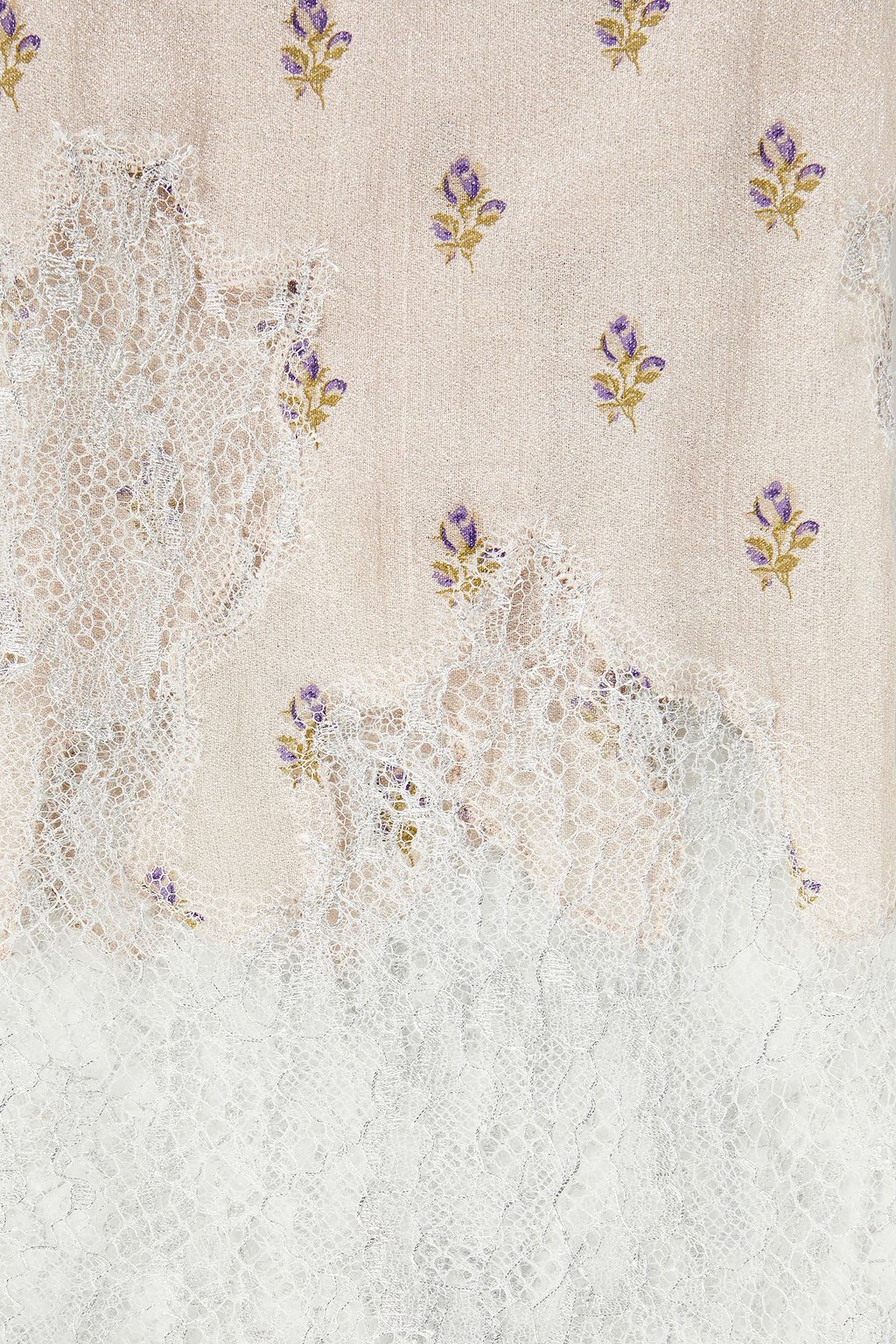 VALENTINO GARAVANI Lace-trimmed floral-print modal-blend scarf