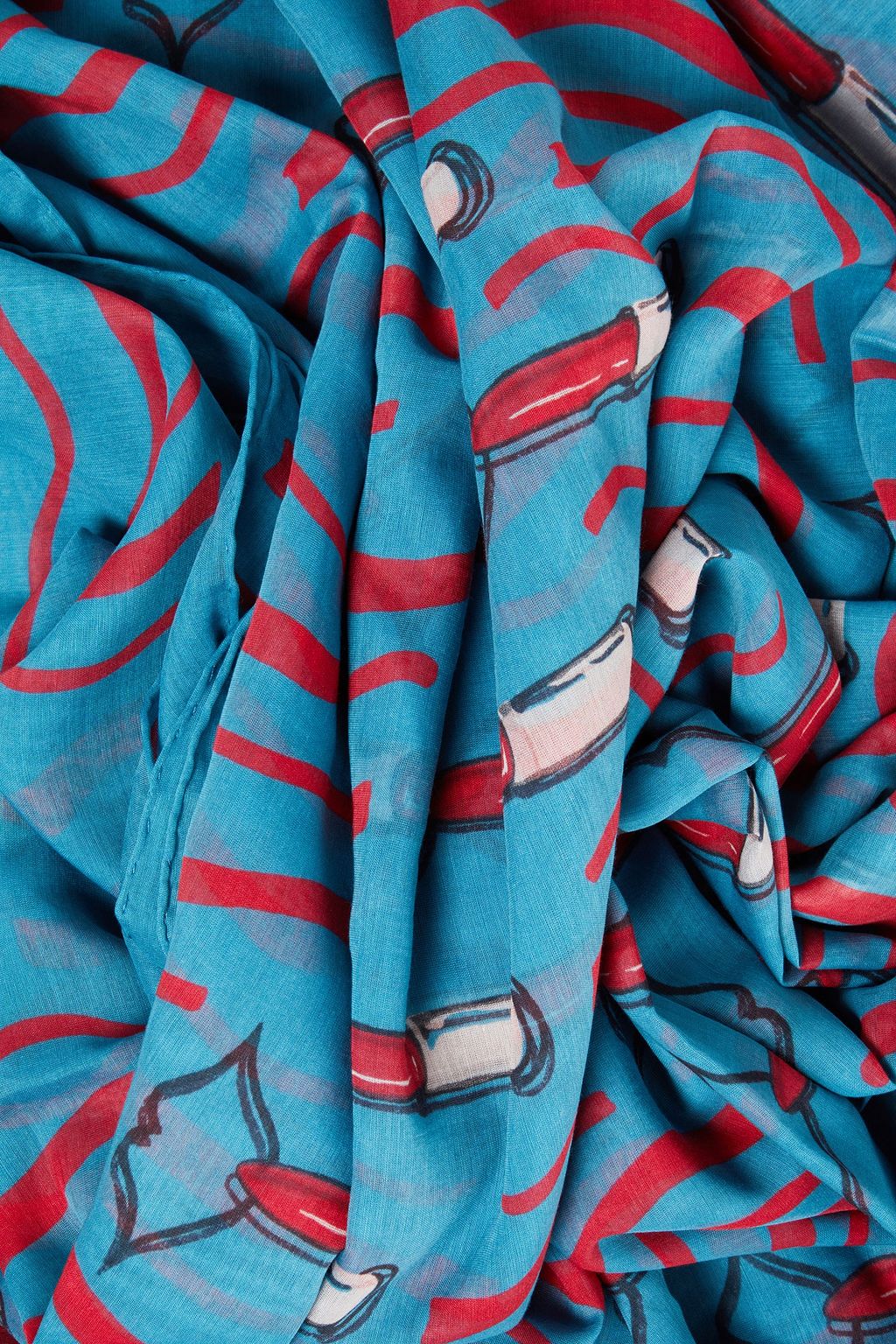 VALENTINO GARAVANI Printed cotton and silk-blend chiffon scarf