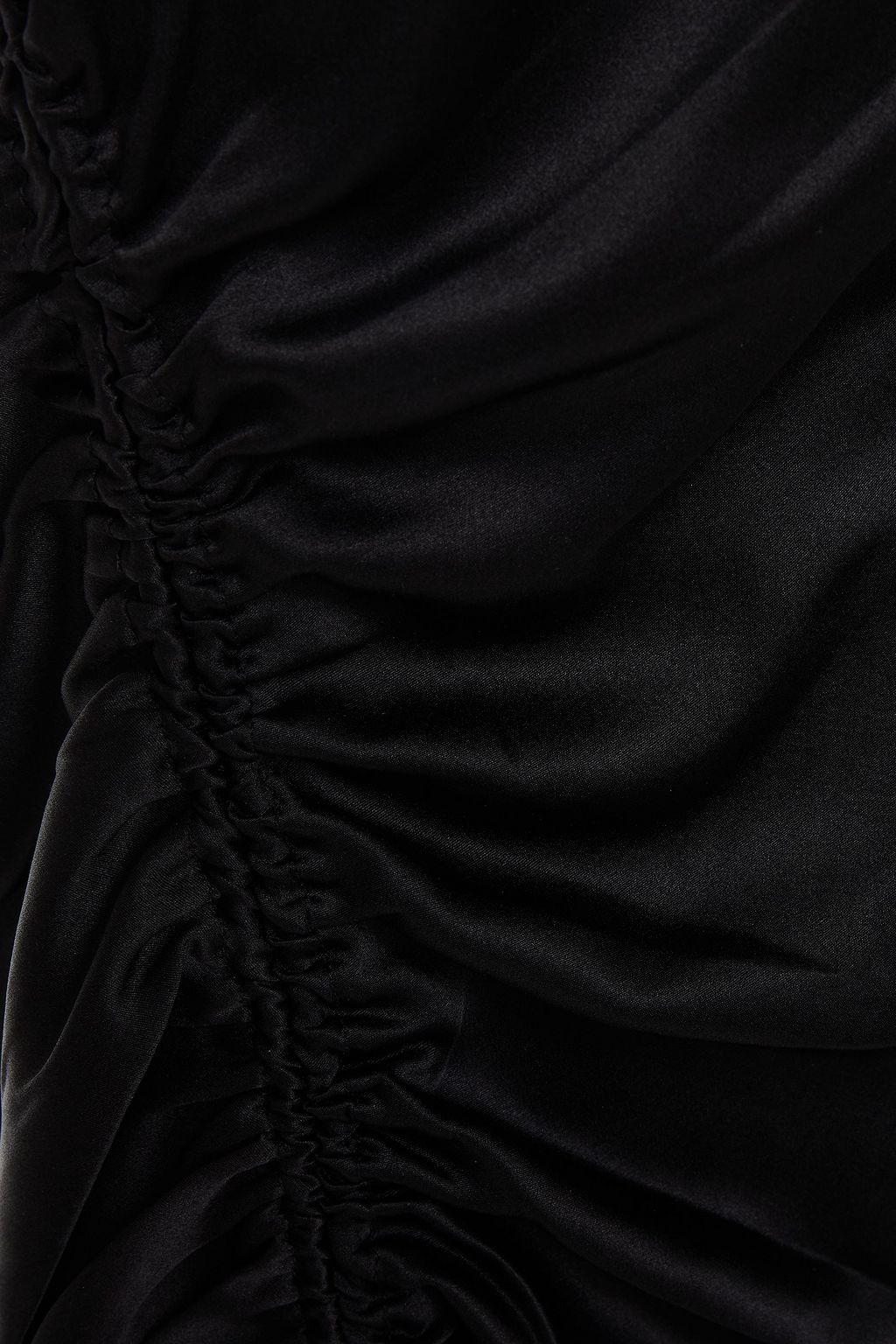 CINQ À SEPT Ruched silk-satin top