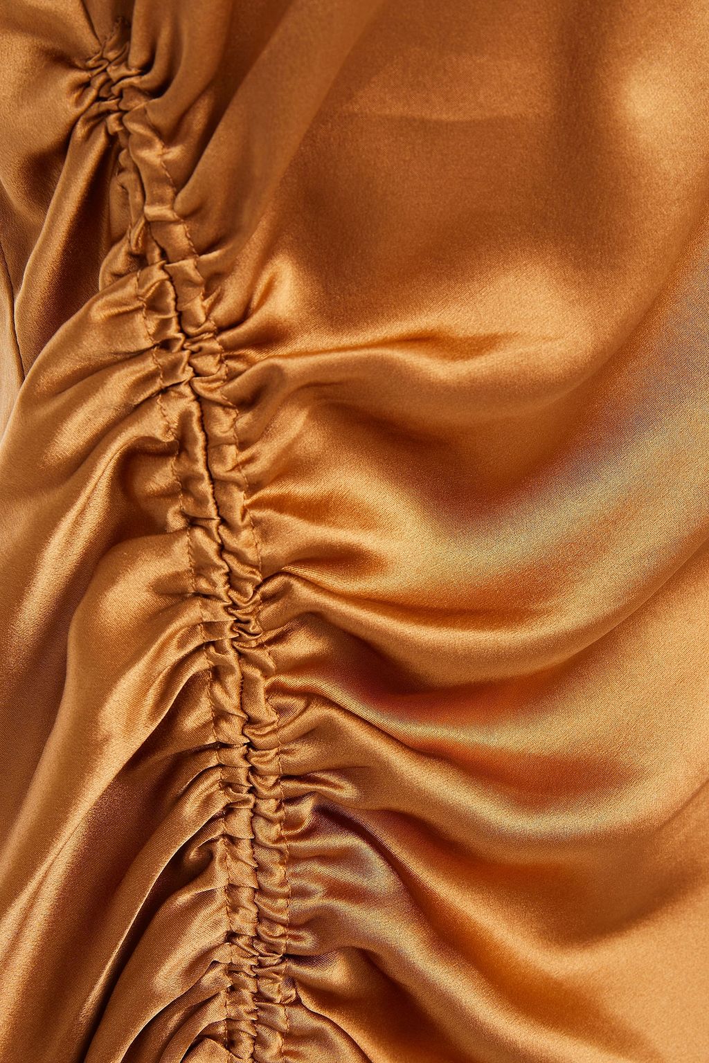 CINQ À SEPT Ruched silk-satin top