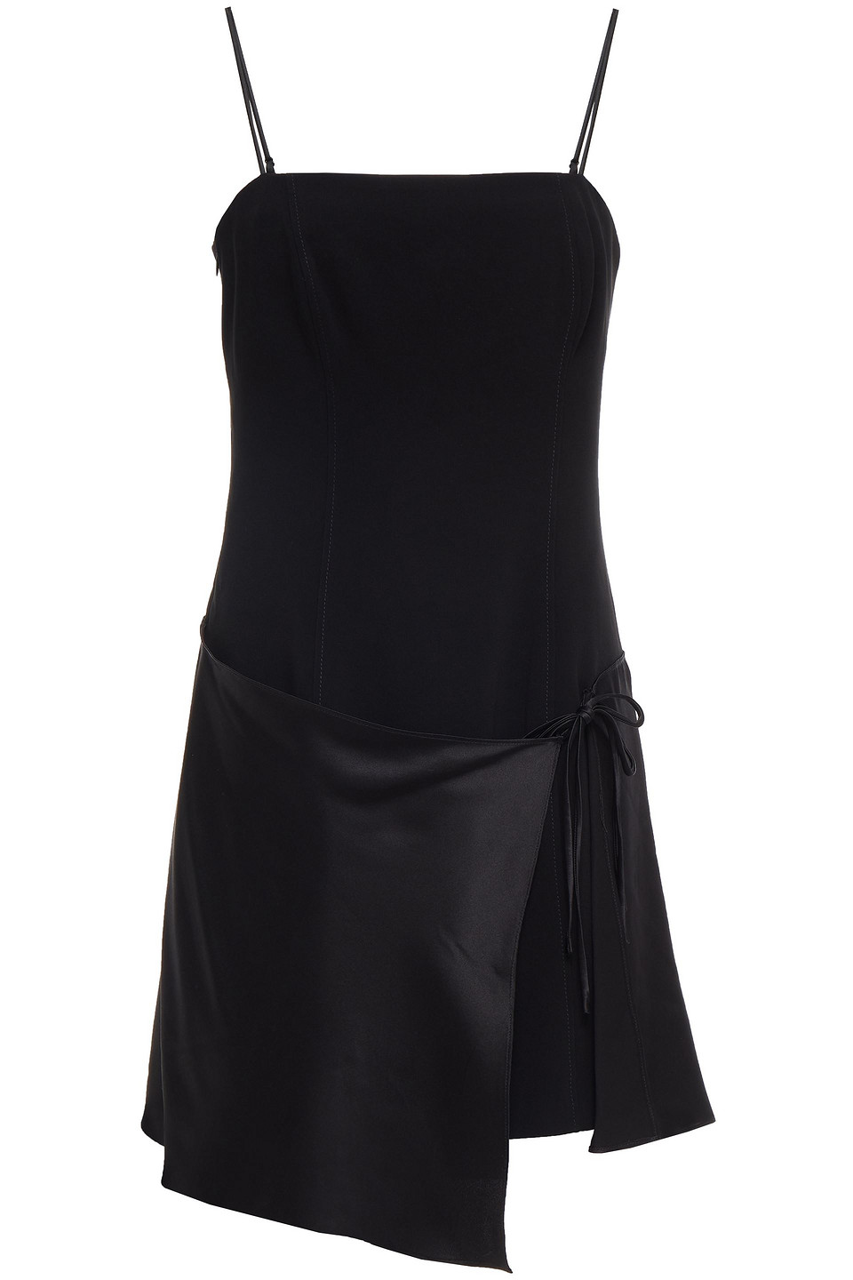 Cinq À Sept Woman Hilary Silk Satin-paneled Crepe Mini Dress Black