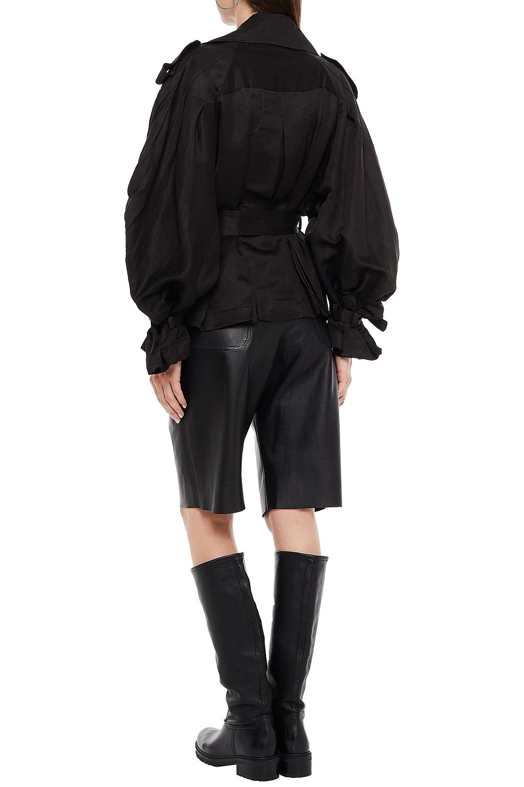 BITE STUDIOS Double-breasted belted satin top