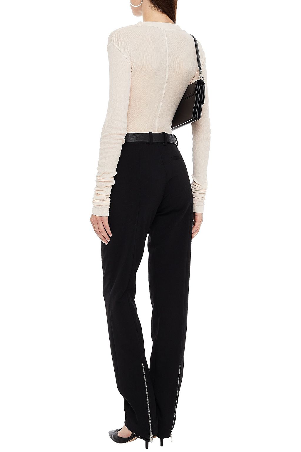 BITE STUDIOS Zip-detailed wool-blend straight-leg pants