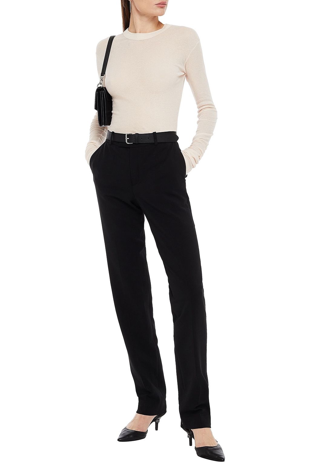 BITE STUDIOS Zip-detailed wool-blend straight-leg pants