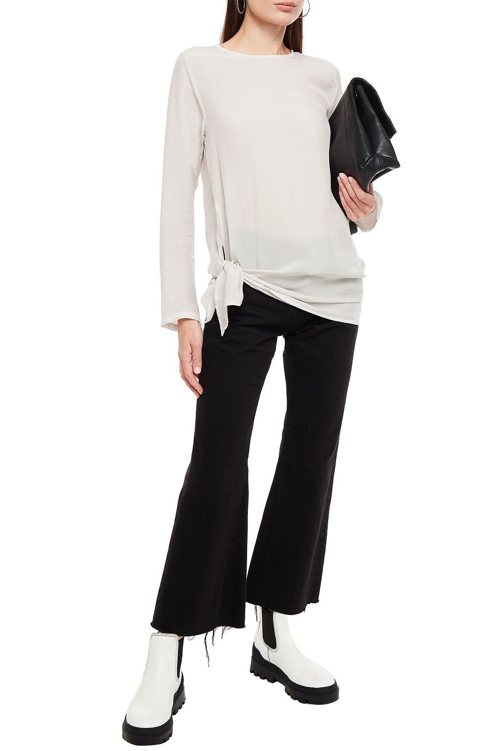 STATESIDE Knotted washed cupro top