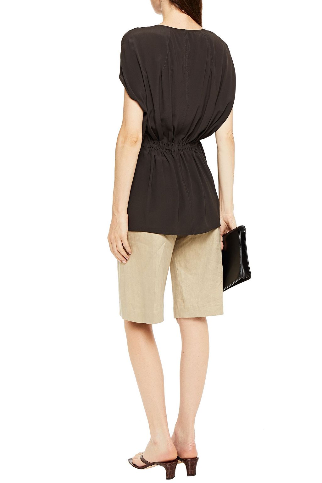 RICK OWENS Gathered crepe de chine top