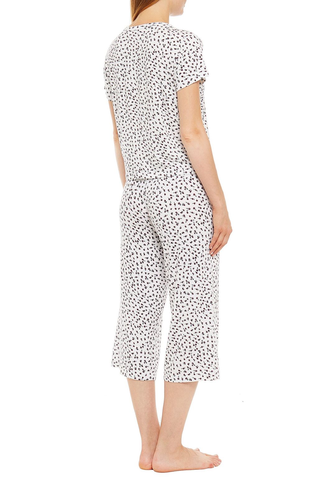 LESET Nora cropped floral-print modal-blend pajama pants