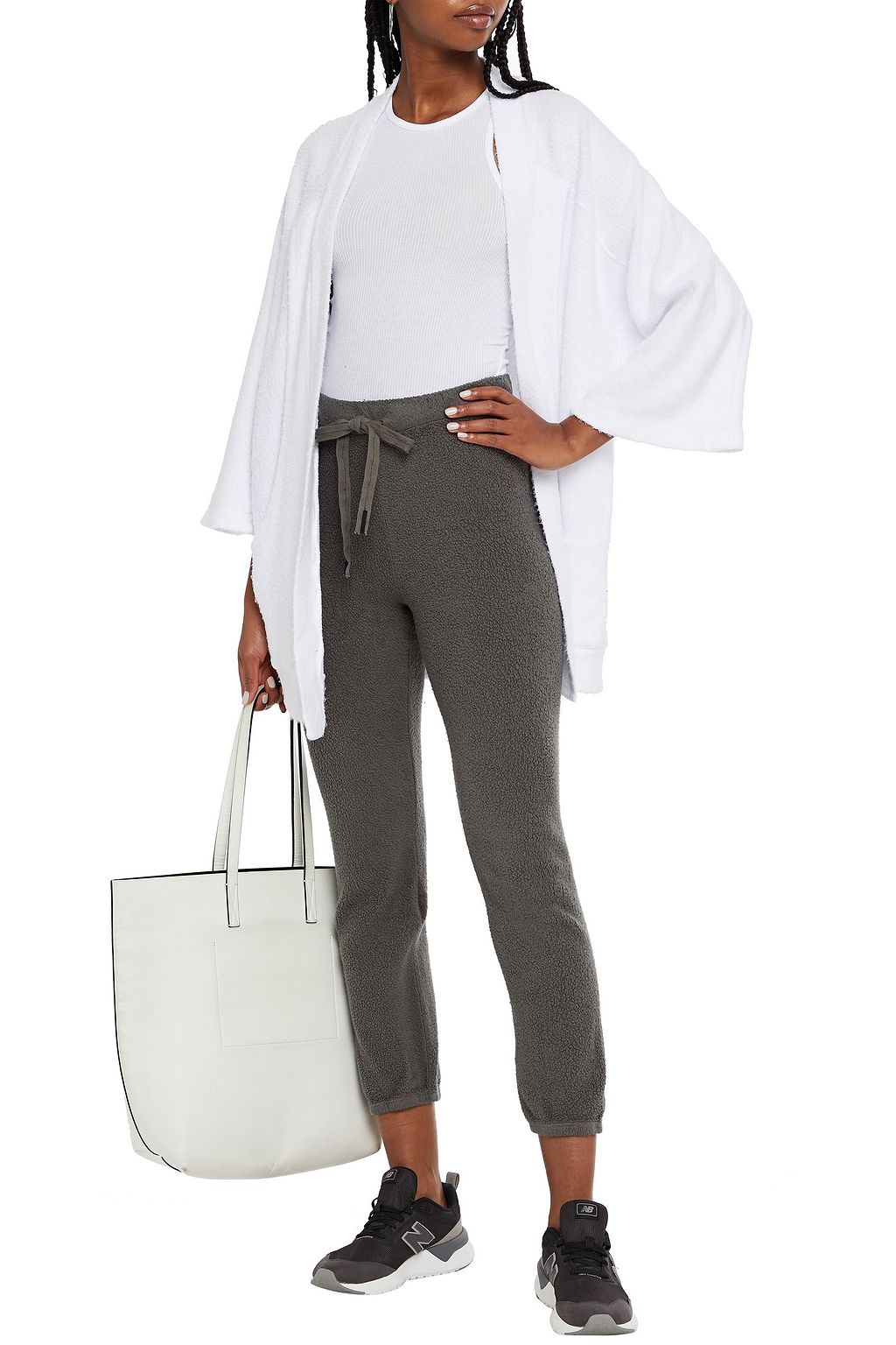 STATESIDE Cotton and Micro Modal-blend fleece cardigan