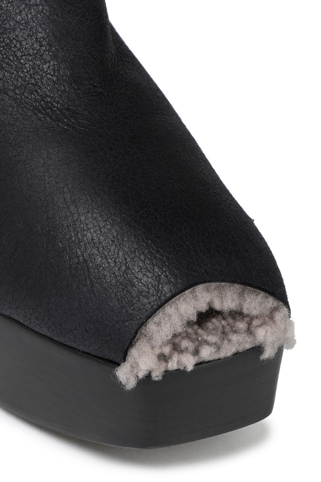 RICK OWENS Bea shearling platform mules