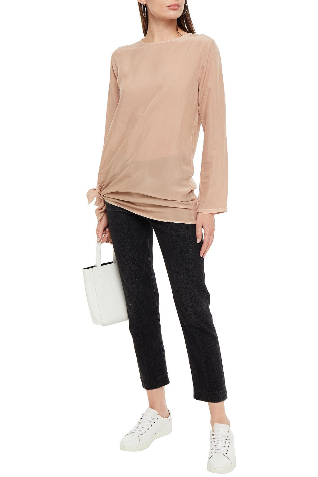 STATESIDE Knotted washed cupro top