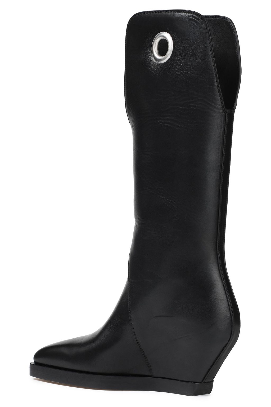 RICK OWENS Kowboy eyelet-trimmed leather wedge boots
